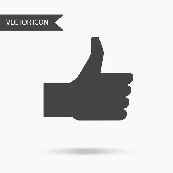 Icon with the image of a man's hand with a thumb up on white background. The flat icon for your web design, logo, UI. Vector illustration — Stock Vector