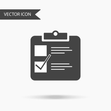 Simge resmi belge ve üzerinde beyaz bir arka plan onay işaretli olan. Web tasarım, logo, UI düz simgesi. Vektör çizim