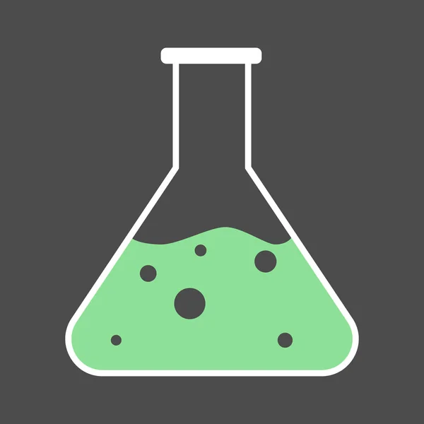 Vector illustration in the form of a chemical flask. Flat icon — Stock Vector