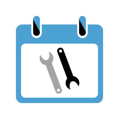 Bir somun anahtarı vektör Illustration. Anahtarları ve takvim uygulaması, Web sitesi, infographics, iş-yönelimleri beyaz arka plan üzerinde görüntü simgesiyle