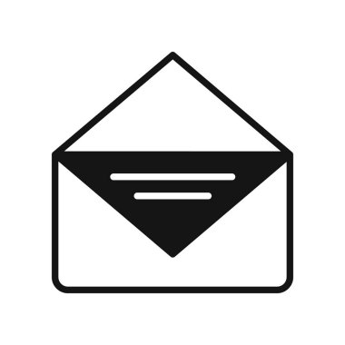 Açık zarf, posta için bir uygulama, bir Web sitesi, iş sunumu, beyaz bir arka plan üzerinde infographics şeklinde bir simge vektör çizim