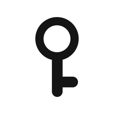 Bir kilit, resim bir anahtar için bir uygulama, bir Web sitesi, iş sunumu, beyaz bir arka plan üzerinde infographics şeklinde düz bir simge vektör çizim