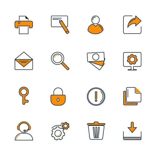 Illustrazione vettoriale. Set di icone piatte per un'applicazione, un sito web, una presentazione aziendale, infografiche su sfondo bianco — Vettoriale Stock