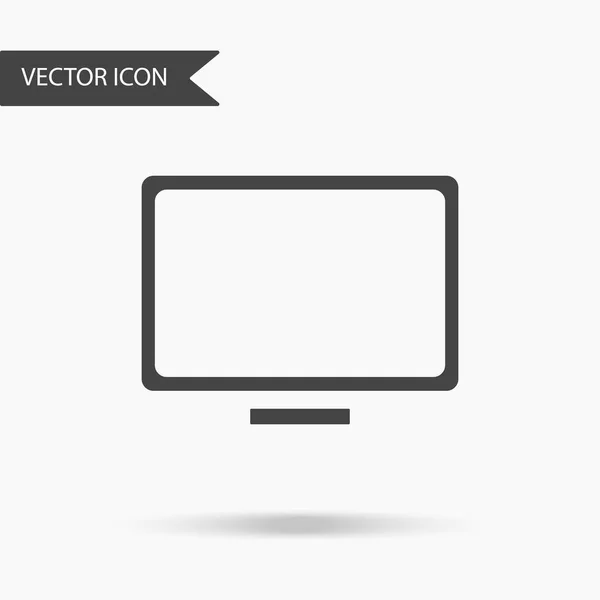 Ilustración moderna y simple de vectores planos. Icono del monitor del ordenador. Imagen para sitio web, presentación, aplicación, interfaz — Vector de stock