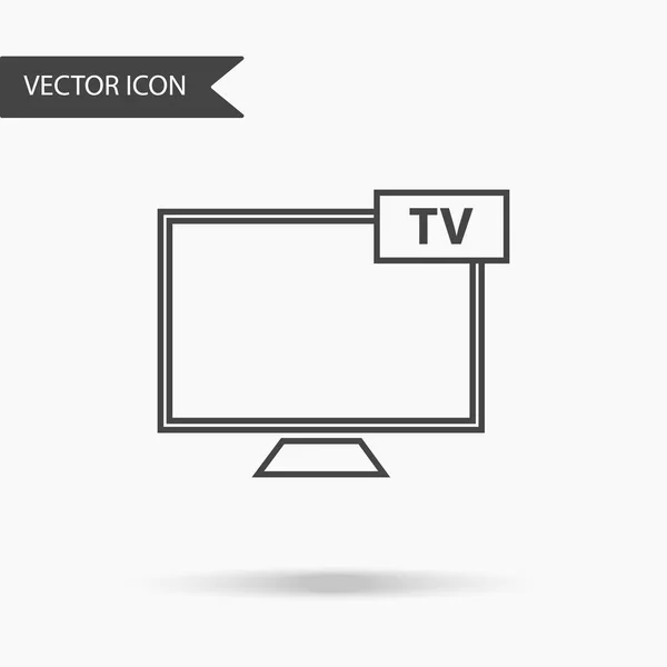 Современная и простая плоская векторная иллюстрация. Иконка телевизора с надписью TV. Изображение для сайта, презентации, приложения, интерфейса — стоковый вектор