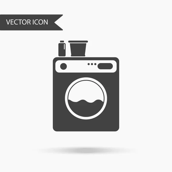 Vektor-Illustration eines Icons in Form einer Waschmaschine für eine Anwendung, eine Website, Geschäftspräsentation, Infografik auf weißem Hintergrund — Stockvektor