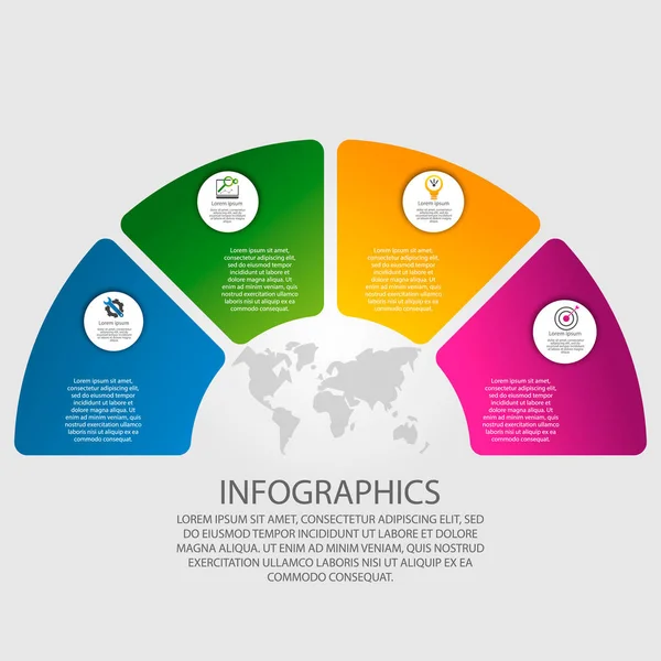 ベクトルの図。インフォ グラフィック円と 3 つのセグメントの形で。グラフ、プレゼンテーション、ビジネス、教育の 3 つの手順のテンプレート — ストックベクタ