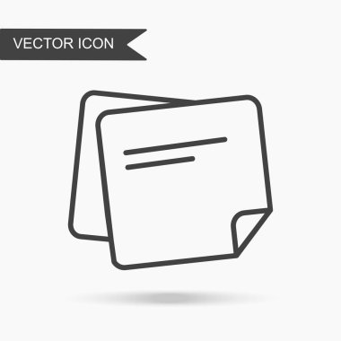 Modern ve basit vektör Illustration iki notlar, broşürler. Uygulama, Web sitesi, arabirimi, iş sunumu için ince çizgiler düz görüntü, infographics beyaz arka plan izole.