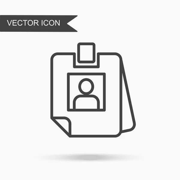 Ilustração vetorial moderna e simples Ícone de cartão de identificação. Imagem plana com linhas finas para aplicação, site, interface, apresentação de negócios, infográficos sobre fundo isolado branco — Vetor de Stock