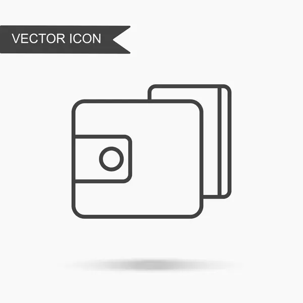Ilustración vectorial moderna y sencilla de un icono de monedero y tarjeta de crédito. Imagen plana con líneas delgadas para aplicación, sitio web, interfaz, presentación de negocios, infografías sobre fondo blanco aislado — Vector de stock
