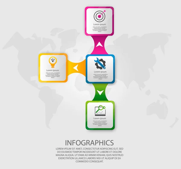 Moderne Vektorillustration 3d. Vorlage Infografiken mit vier Elementen Rechtecke. entwickelt für Unternehmen, Präsentationen, Webdesign, Diagramme mit 4 Schritten, Optionen, Teile. Konzept Schritt für Schritt — Stockvektor