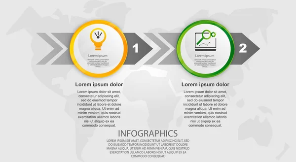 Modern vektör çizim 3d. Şablon daire infographics iki öğeleri ve yayla. İş, sunumlar, web tasarım, 2 adımları, seçenekleri, parçalar veya işlemlerin diyagramları için tasarlanmış.