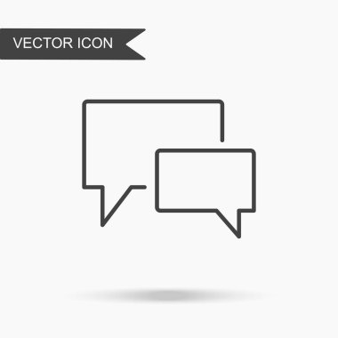 İki iletişim kutularının modern ve basit vektör Illustration. Uygulama, Web sitesi, arayüz, iş sunumu, beyaz izole arka planda infografikler için ince çizgiler ile düz görüntü.