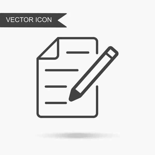 Ilustración Vectorial Moderna Sencilla Icono Documento Con Lápiz Imagen Plana — Vector de stock