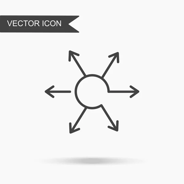 Icono Flecha Ilustración Vectorial Moderno Simple Del Círculo Imagen Plana — Archivo Imágenes Vectoriales