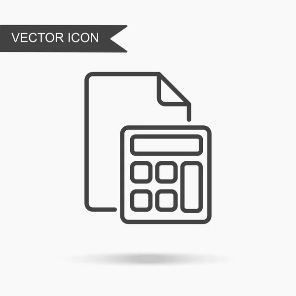 Ilustración Vectorial Moderna Sencilla Icono Documento Una Calculadora Imagen Plana — Vector de stock