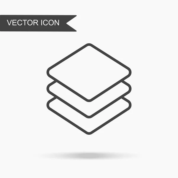 Illustration Vectorielle Moderne Simple Icône Trois Couches Image Plate Avec — Image vectorielle