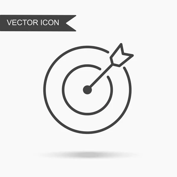 Ilustración Vectorial Moderna Sencilla Icono Diana Imagen Plana Con Líneas — Vector de stock