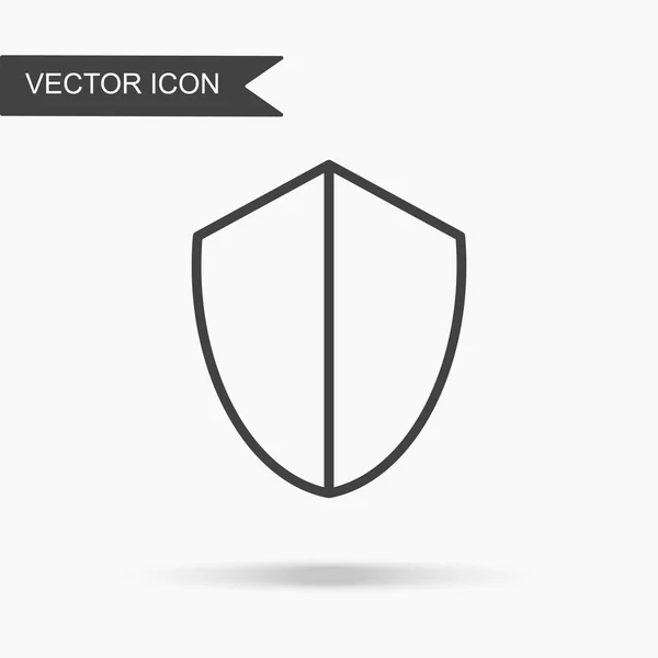 Icono Escudo Ilustración Vectorial Moderno Simple Imagen Plana Con Líneas — Vector de stock