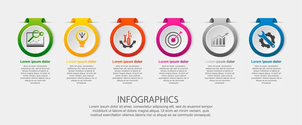 Moderne Vektorillustration Infografik Vorlage Mit Dem Bild Von Kreisen Form — Stockvektor