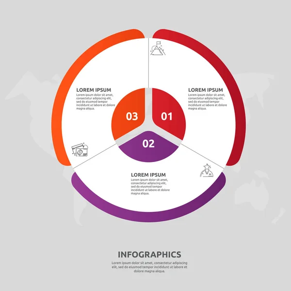 Διανυσματική Επίπεδη Πρότυπο Κύκλο Και Τον Τομέα Infographics Επιχειρηματική Ιδέα — Διανυσματικό Αρχείο