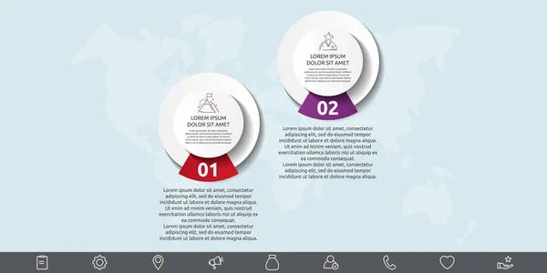 Infografías Círculo Plantilla Vectorial Concepto Negocio Con Opciones Piezas Dos — Vector de stock