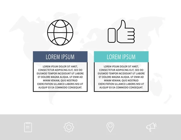 Plantilla Plana Infografía Vectorial Rectángulos Para Dos Diagramas Gráfico Diagrama — Vector de stock