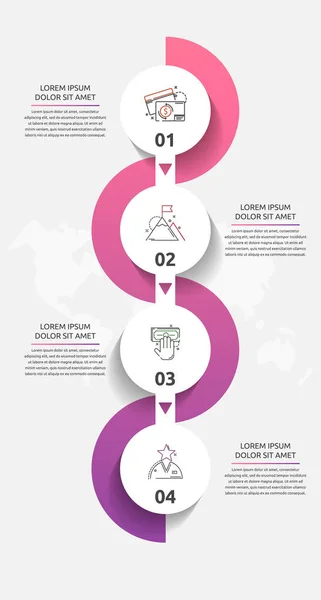 Διανυσματικός Κύκλος Infographics Επιχειρηματική Ιδέα Επιλογές Και Μέρη Τέσσερα Βήματα — Διανυσματικό Αρχείο