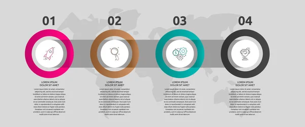 Infográficos Círculo Modelo Vetorial Conceito Negócio Com Opções Peças Quatro — Vetor de Stock