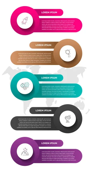 Infográficos Círculo Modelo Vetorial Conceito Negócio Com Opções Peças Cinco — Vetor de Stock