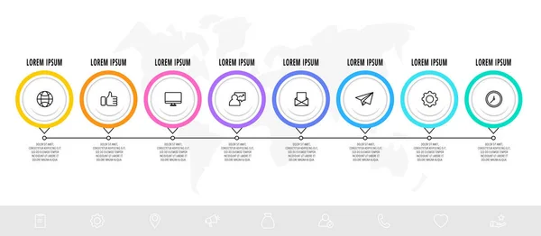 Diagrama Negócios Com Elementos Circulares Com Setas Vector Conceito Plano —  Vetores de Stock