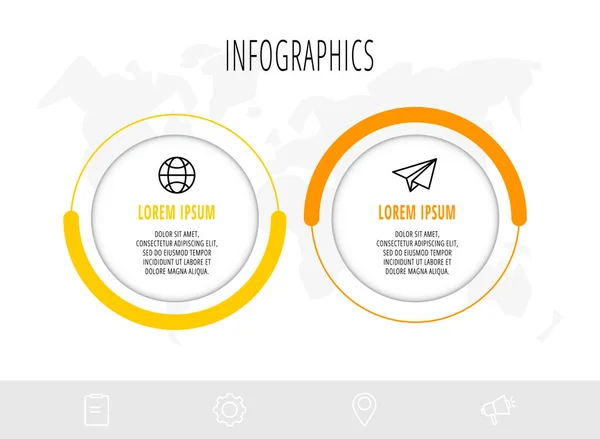 Διανυσματικός Κύκλος Infographics Επιχειρηματική Ιδέα Επιλογές Και Μέρη Δύο Βήματα — Διανυσματικό Αρχείο