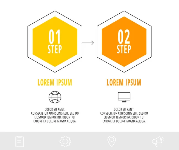 Hexagon Infographic Design Template Options Icons Vector Line Business Concept — Image vectorielle