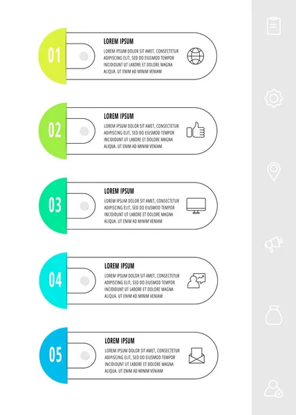 Дизайн Векторной Инфографики Состоит Ярлыков Букв Концепция Векторной Линии Использован — стоковый вектор