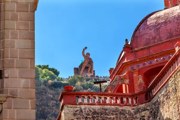 Teatern San Diego kyrka El Pipila staty Guanajuato Mexico — Stockfoto