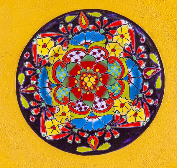 Colorful Ceramic Mexican Plate Guanajuato Mexico — Stock Photo, Image