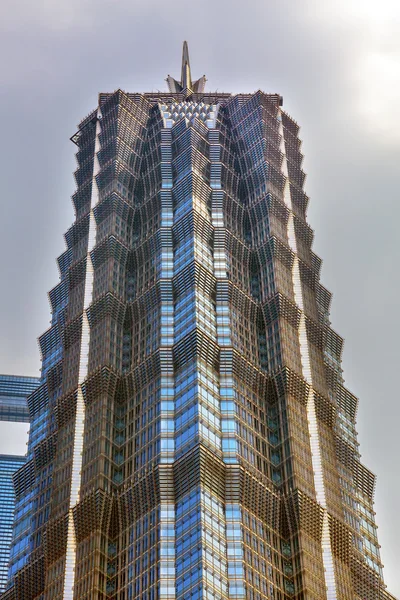 Rascacielos Jin Mao Tower Close Up Distrito Financiero de Liujiashui Shanghai China —  Fotos de Stock