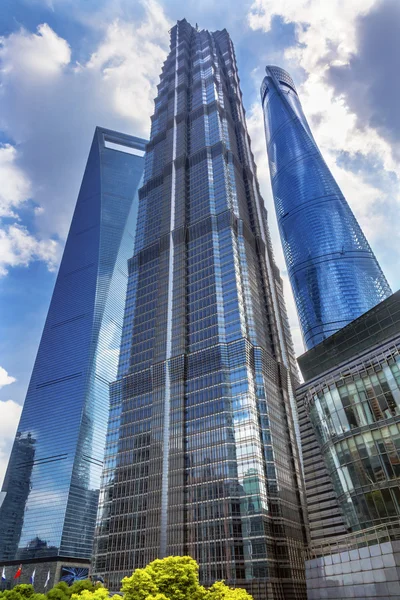 Jin mao turm drei hochhäuser liujiashui finanzbezirk shanghai china — Stockfoto