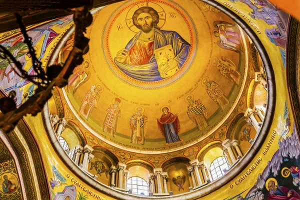 Jesus catholikon kuppel kreuzfahrerkirche heiliges grab jerusalem israel — Stockfoto