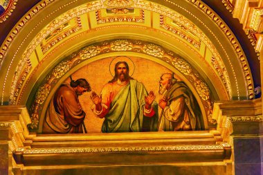İsa'nın mozaik Basilica St. Stephens Katedrali Budapeşte Macaristan