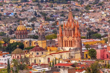 San Miguel de Allende Mexico Miramar Overlook  Parroquia Church clipart