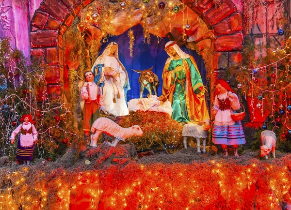 Weihnachtskrippe Kloster der Nonnen San Miguel de Allende Mexico — Stockfoto