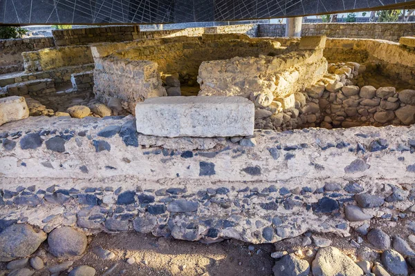 Casa de Pedro Site Cristão Mais Autêntico Cafarnaum Israel — Fotografia de Stock