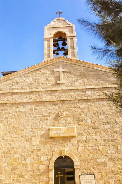 Iglesia de San Jorge Campanario Madaba Jordania — Foto de Stock