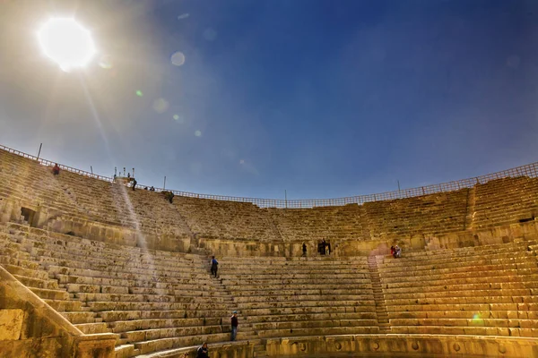 Antiguo Anfiteatro Romano South Thater City Sun Jerash Jordania — Foto de Stock