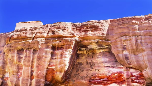 Red Rock Fromation Abstractos Petra Jordan —  Fotos de Stock