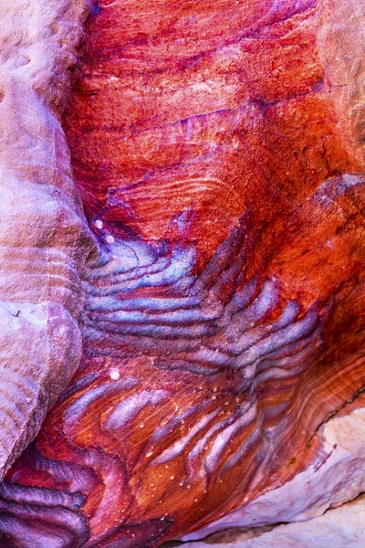 Red Rock Abstract Near Royal Tombs Petra Jordan — Stock Photo, Image