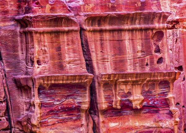 Rose Red Rock Tomb Street of Facades Petra Jordan 