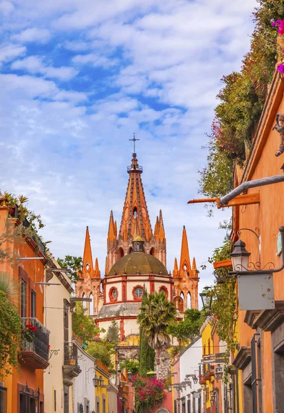 Aldama Street Parroquia Chiesa dell'Arcangelo San Miguel de Allende Messico — Foto Stock