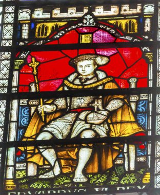 Kral Edward VI vitray Westminster Abbey Londra İngiltere